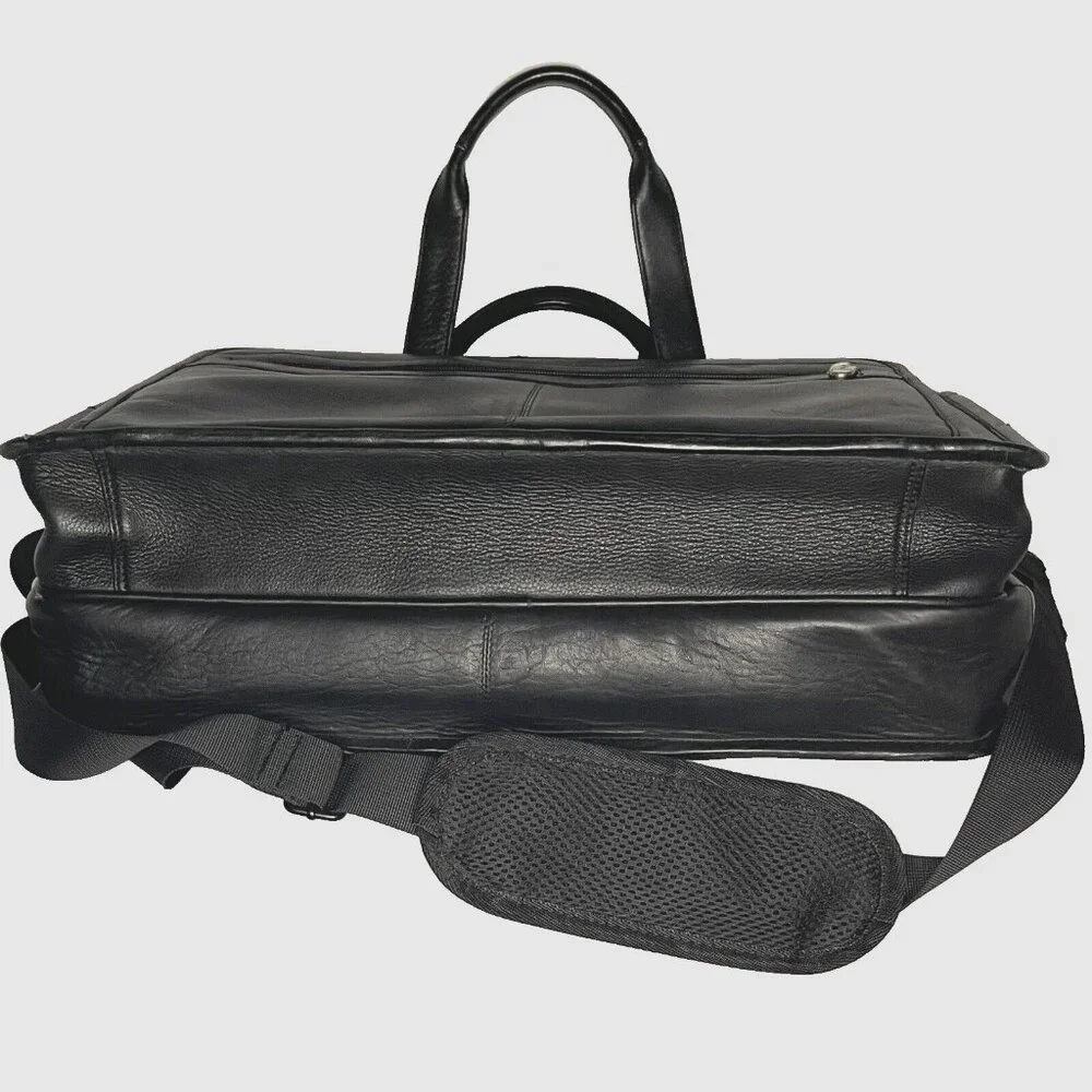 Pelle Studio Black Briefcase Multi Pocket Laptop Black Messenger Wilsons Leather
